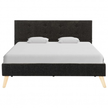 Rama łóżka, ciemnoszara, tapicerowana tkaniną, 120 x 200 cm