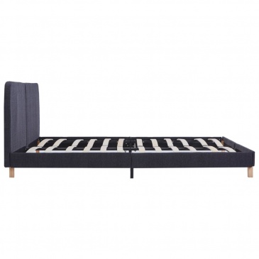 Rama łóżka, ciemnoszara, tapicerowana tkaniną, 160 x 200 cm