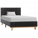 Rama łóżka, ciemnoszara, tkanina, 90 x 200 cm