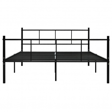 Rama łóżka, czarna, metalowa, 160x200 cm