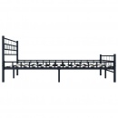 Rama łóżka, czarna, stal, 140 x 200 cm