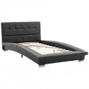 Rama łóżka, czarna, sztuczna skóra, 200 x 90 cm