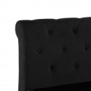 Rama łóżka, czarna, tapicerowana aksamitem, 200 x 200 cm