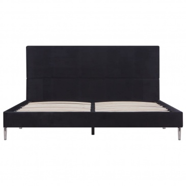 Rama łóżka, czarna, tapicerowana tkaniną, 160 x 200 cm
