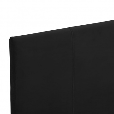 Rama łóżka, czarna, tapicerowana tkaniną, 90 x 200 cm