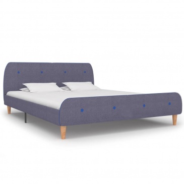 Rama łóżka, jasnoszara, tapicerowana tkaniną, 180 x 200 cm