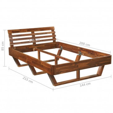 Rama łóżka, lite drewno akacjowe, 140 x 200 cm
