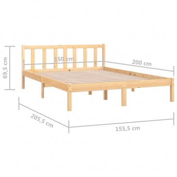 Rama łóżka, lite drewno sosnowe, 150x200 cm, uk king