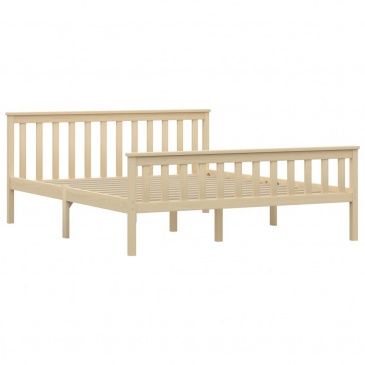 Rama łóżka, naturalna, lite drewno sosnowe, 160 x 200 cm