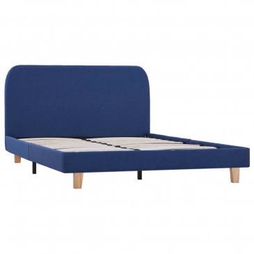 Rama łóżka, niebieska, tkanina, 120 x 200 cm