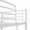 Rama łóżka piętrowego z biurkiem, biała, metalowa, 90 x 200 cm