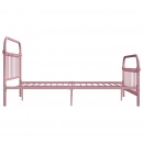 Rama łóżka, różowa, metalowa, 140 x 200 cm