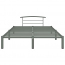 Rama łóżka, szara, metalowa, 160 x 200 cm