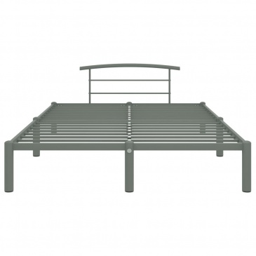 Rama łóżka, szara, metalowa, 160 x 200 cm