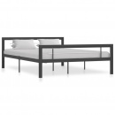 Rama łóżka, szaro-biała, metalowa, 120 x 200 cm