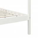 Rama łóżka z baldachimem, biel, lite drewno sosnowe, 100x200 cm