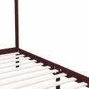 Rama łóżka z baldachimem, ciemnobrązowa, lita sosna, 120x200 cm