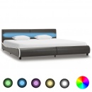 Rama łóżka z LED, antracytowa, sztuczna skóra, 180 x 200 cm