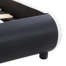 Rama łóżka z LED, czarna, sztuczna skóra, 160 x 200 cm