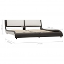 Rama łóżka z LED, szaro-biała, sztuczna skóra, 160 x 200 cm