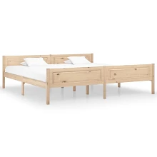 Rama łóżka z litego drewna sosnowego, 200 x 200 cm Rama łóżka z litego drewna sosnowego, 200 x 200 cm