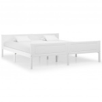Rama łóżka z litego drewna sosnowego, biała, 180 x 200 cm