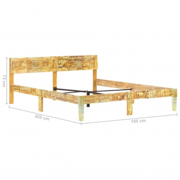 Rama łóżka z litego drewna z odzysku, 180 x 200 cm