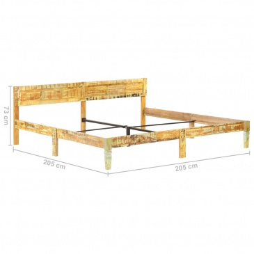 Rama łóżka z litego drewna z odzysku, 200 x 200 cm