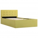 Rama łóżka z podnośnikiem, limonkowa, tkanina, 100x200 cm
