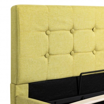 Rama łóżka z podnośnikiem, limonkowa, tkanina, 100x200 cm