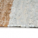Ręcznie tkany dywanik Chindi, skóra, 190x280 cm, szaro-brązowy