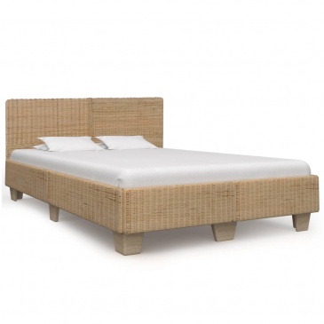 Ręcznie wyplatana rama łóżka z rattanu, 140x200 cm
