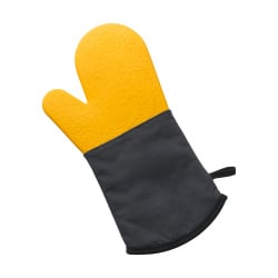 Rękawica kuchenna, silikon/bawełna/poliester, 34 x 19 cm, żółta Rękawica kuchenna, silikon/bawełna/poliester, 34 x 19 cm, żółta