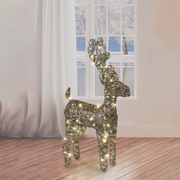 Renifer podświetlany dekoracyjny ozdoba świąteczna złoty Boże Narodzenie 65 cm 60 led