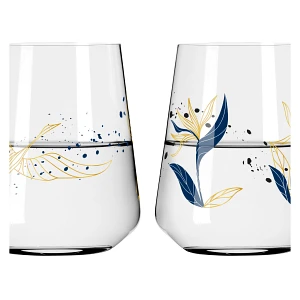 Ritzenhoff Zestaw 2 szt. szklanek kryształ Sparkle ptak, kwiaty metal szlachetny 510 ml ilustrator A Ritzenhoff Zestaw 2 szt. szklanek kryształ Sparkle ptak, kwiaty metal szlachetny 510 ml ilustrator A