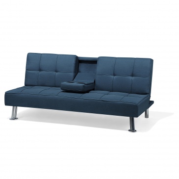 Rozkładana tapicerowana sofa Angelos niebieska