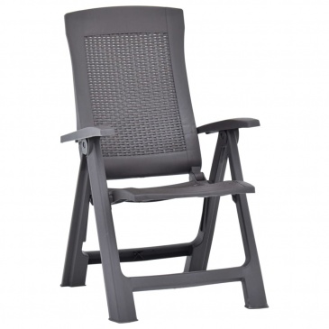 Rozkładane krzesła do ogrodu, 2 szt., plastikowe, kolor mokka