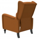 Rozkładany fotel, brązowy, obity aksamitem