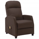 Rozkładany fotel masujący, brązowy, sztuczna skóra