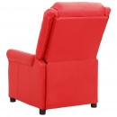 Rozkładany fotel masujący, czerwony, sztuczna skóra