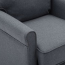 Fotel telewizyjny ciemnoszary rozkładany tapicerowany tkaniną