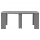Rozkładany stół jadalniany, wysoki połysk, szary, 175x90x75 cm