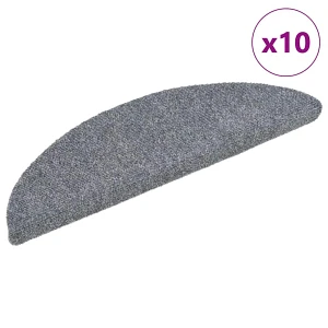 Samoprzylepne nakładki na schody, 10 szt, jasnoszare, 56x17x3cm