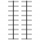 Ścienne uchwyty na 18 butelek wina, 2 szt., czarne, żelazne