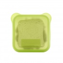 Silikonowe kwadratowe etui na kanapkę Lekue Luki Huber zielone