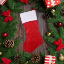 Skarpeta świąteczna na prezenty pluszowa dekoracyjna Mikołaj święta Boże Narodzenie 42 cm