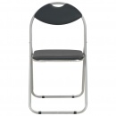 Składane krzesła jadalniane, 2 szt., czarne, sztuczna skóra