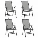 Składane krzesła z siatką, 4 szt., stalowe, antracytowe