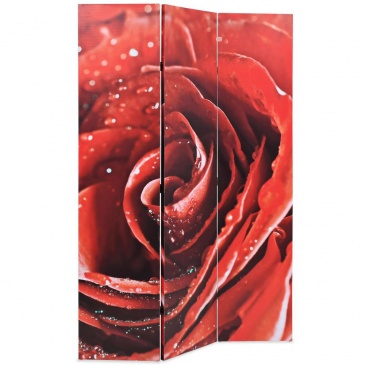 Składany parawan, 120x180 cm, czerwona róża