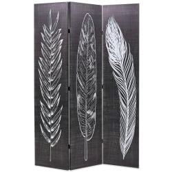 Składany parawan, 120x180 cm, motyw piór, czarno-biały Składany parawan, 120x180 cm, motyw piór, czarno-biały